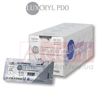 �������� PDO ������ ������� LUXCRYL PDO 5/0 75 cm violet, reverse cutting 3/8 circle 19 mm (LUXSUTURES A.G.),PD50DS19,synthetic absorbable surgical suture,polydioxanone monofilament,USP 5/0 (1 Ph. Eur) 75 cm violet, 3/8 circle 19 mm reverse cutting DS19 - 216.84 ���
