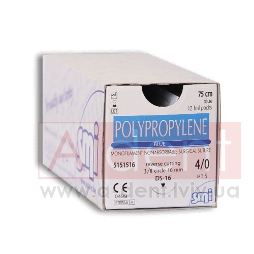 ���������� ������ ������� POLYPROPYLENE 3/0 75 cm blue, round bodied taper point 1/2 circle 20 mm (SMI A.G.), � 5200120, monofilament nonabsorbable surgical suture, polypropylene, USP 3/0 (2 Ph. Eur) 75 cm blue, 1/2 circle 20 mm taper point HR-20 - 95.68 ���