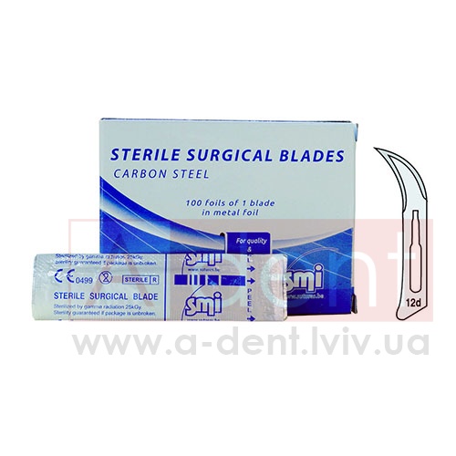 ������ ���  ��������� �12d (SMI A.G.), ZB12d, Sterile Surgical Blade, Carbon Steel, ���������� ������������� ������ �� ������������ �����, �� - 6.24 ���