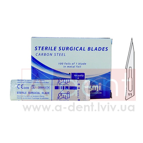 ������ ���  ��������� �11 (SMI A.G.), ZB11, Sterile Surgical Blade, Carbon Steel, ���������� ������������� ������ �� ������������ �����, �� - 6.24 ���