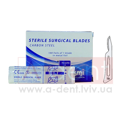 ������ ���  ��������� �15� (SMI A.G.), ZB15�, Sterile Surgical Blade, Carbon Steel, ���������� ������������� ������ �� ������������ �����, �� - 6.24 ���